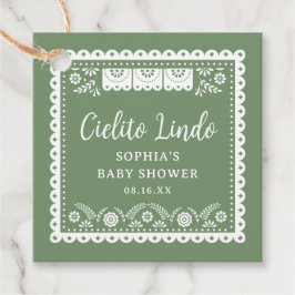 Sage Green Cielito Lindo Talavera Baby Shower Bedankjes Labels