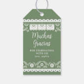 Sage Green Cielito Lindo Talavera Baby shower Cadeaulabel (Achterkant)