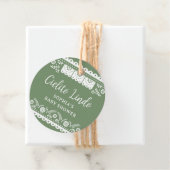 Sage Green Cielito Lindo Talavera Mexicaanse Baby  Bedankjes Labels (In situ)