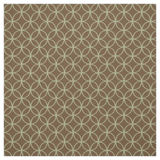 Sage Green Circles over Chocolate Brown Stof (Swatch)