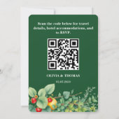 Sage Green Citrus Botanical Wedding Invitation Kaart (Achterkant)