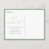 Sage Green Class of 2025 Arch Photo Afstuderen Uitnodiging Briefkaart (Achterkant)