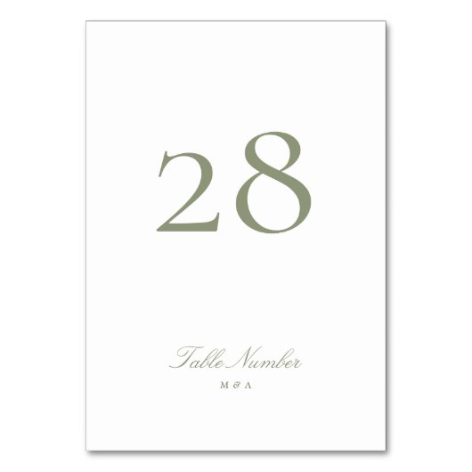 Sage Green Classic Elegante Kalligrafie Bruiloft Kaart (Achterkant)