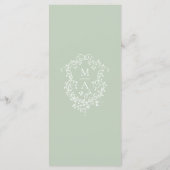 Sage Green Classic Floral Border Wedding Menu (Achterkant)