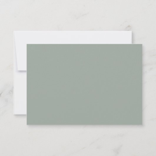 Sage Green Classic Floral Frame Wedding RSVP (Achterkant)