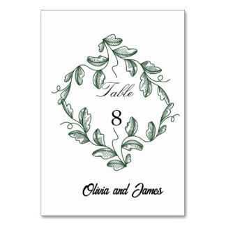 Sage Green Classic Floral Wedding Kaart