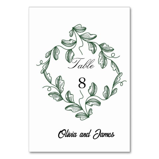 Sage Green Classic Floral Wedding Kaart (Voorkant)