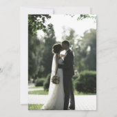 Sage Green Classic Franse Bloemen Trouwfoto Bedankkaart (Achterkant)