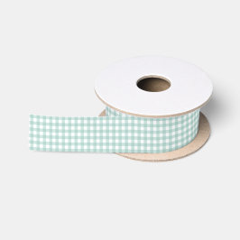 Sage Green Classic Gingham Checked Pattern Satijnen Lint