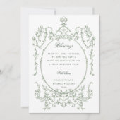 Sage Green Classic  Lijst Foto Feestdagenkaart (Voorkant)