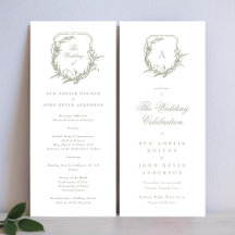 Sage Green Classic Monogrammed The Wedding Crest