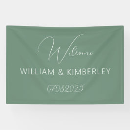 Sage Green Classic Rustic Simple Modern Wedding Spandoek
