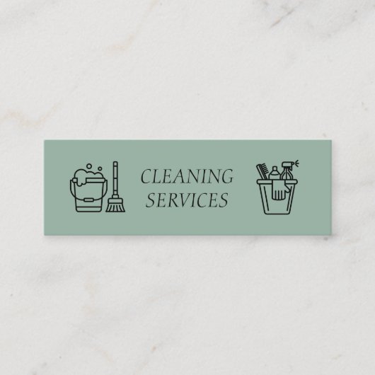 Sage Green Cleaning Services Company Mini Visitekaartje (Voorkant)