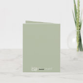 Sage Green Client Gift Logo Huwelijksgeloften Boek Kaart (Achterkant)