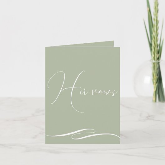 Sage Green Client Gift Logo Huwelijksgeloften Boek Kaart (Voorkant)