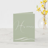 Sage Green Client Gift Logo Huwelijksgeloften Boek Kaart (Gele Bloem)