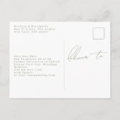 Sage Green Collage Multi 8 Foto Sla de datum op Aankondigingskaart (Achterkant)