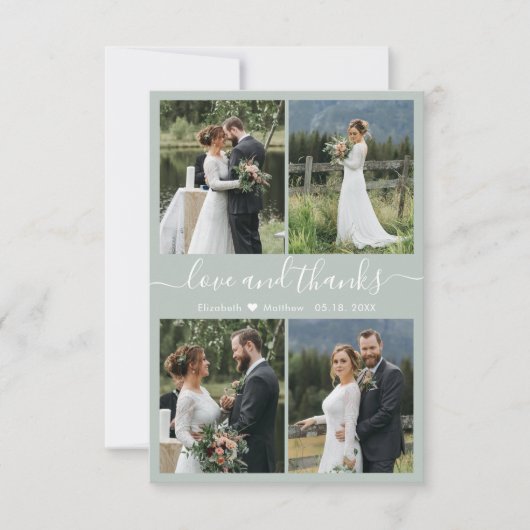 Sage Green Collage Wedding van Liefde en Bedankt (Voorkant)