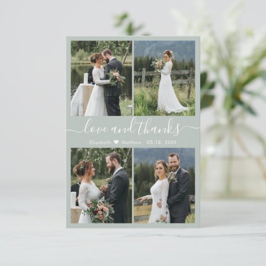 Sage Green Collage Wedding van Liefde en Bedankt (Staand voorkant)
