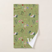 Sage Green, Colorful Floral Personalized Monogram Bad Handdoek (Handdoek)