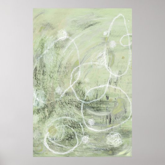 Sage Green Contemporary Abstract art Poster (Voorkant)