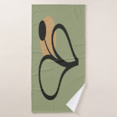 Sage Green Contemporary Botanical Badhanddoek (Badhanddoek)