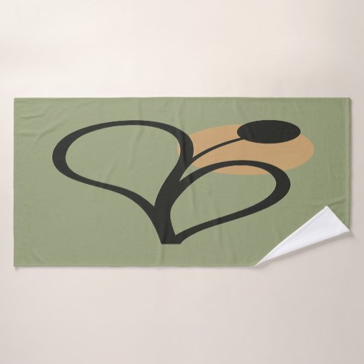 Sage Green Contemporary Botanical Badhanddoek (Badhanddoek)
