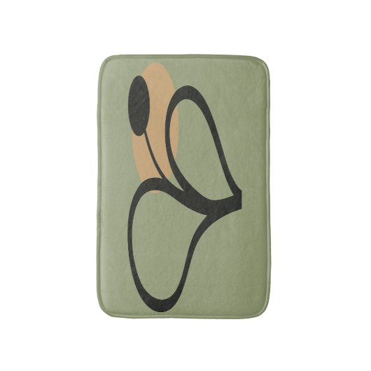 Sage Green Contemporary Botanical  Badmat (Voorkant Verticaal)