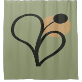 Sage Green Contemporary Botanical  Douchegordijn (Voorkant)