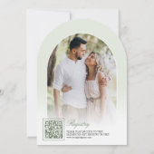 Sage Green Coquette Bow Arch Foto Vrijgezellenfees Kaart (Achterkant)