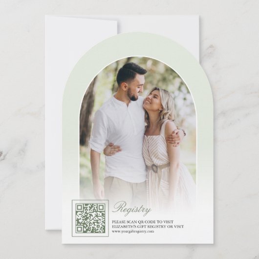 Sage Green Coquette Bow Arch Foto Vrijgezellenfees Kaart (Achterkant)