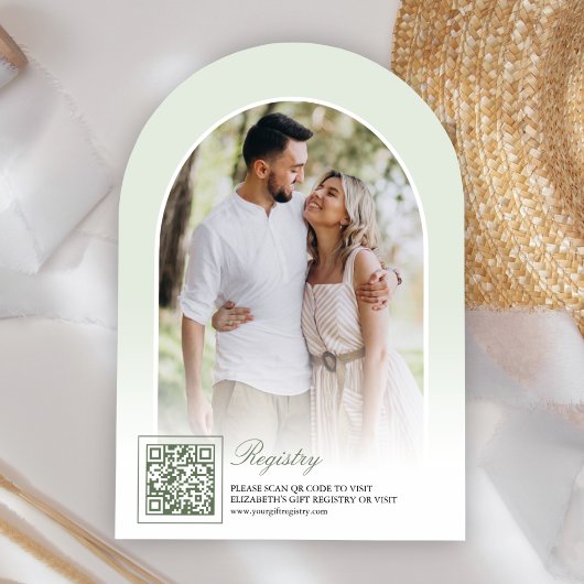 Sage Green Coquette Bow Arch Foto Vrijgezellenfees Kaart