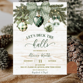Sage Green Coquette Rustic Winter Bridal Shower Kaart