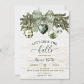 Sage Green Coquette Rustic Winter Bridal Shower Kaart (Voorkant)