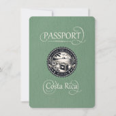 Sage Green Costa Rica Paspoort Save The Date (Voorkant)