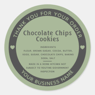Sage Green Cottage Law Ingrediënt Cookie Sticker
