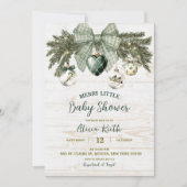 Sage Green Country Rustic Winter Baby Shower Kaart (Voorkant)