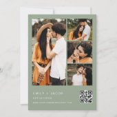 Sage Green Couple's Shower Foto QR code Kaart (Voorkant)