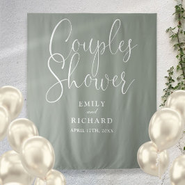 Sage Green Couples Trouwdouche Foto Achtergrond Wandkleed