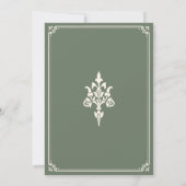 Sage Green Cream Border Islamitische bruiloft Kaart (Achterkant)
