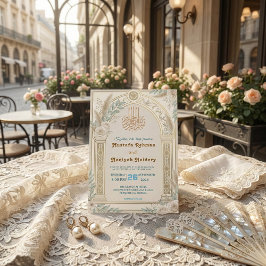 Sage Green Cream Dusty Blue Floral Luxe Kaart