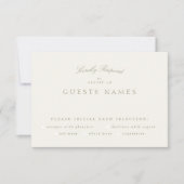 Sage Green Cream Elegant Script Formele De bruilof RSVP Kaartje (Voorkant)