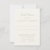 Sage Green Cream Elegant Script Formele De bruilof RSVP Kaartje (Voorkant)