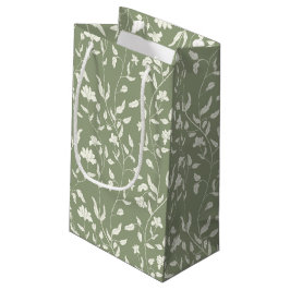 Sage Green Cream en Floral Gift Bag Klein Cadeauzakje