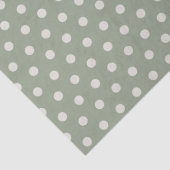Sage Green Cream Ivory Polka Dot Tissuepapier (Detail)