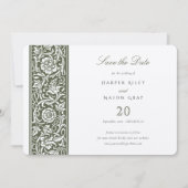 Sage Green Cream William Morris Save the Date Kaart (Voorkant)