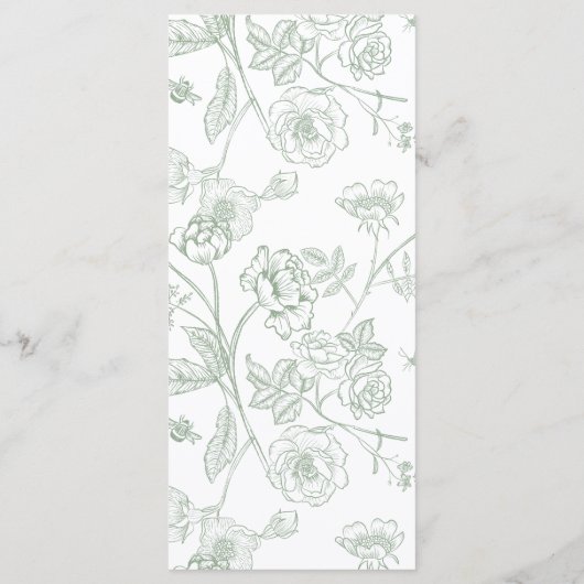 Sage Green Crest Monogram Wedding Menu (Achterkant)