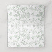 Sage Green Crest Monogram Wedding Place Card Plaatskaartje (Binnenkant ongevouwen)