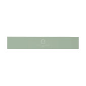 Sage Green Crest Monogram Wedding Uitnodigingen Wikkel (Vlak)