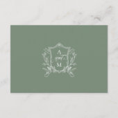 Sage Green Crest RSVP Informatiekaartje (Achterkant)
